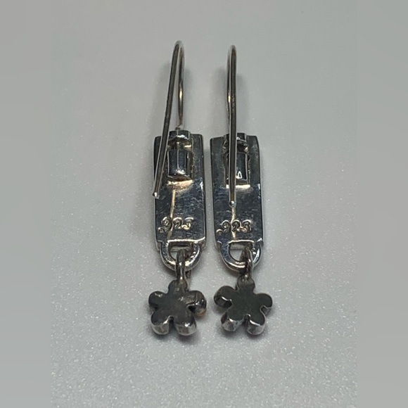 Silpada Vintage Sterling Silver Spiney Oyster Multi-Stone Flower Dangle Earrings - Picture 12 of 14